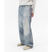 DNSR 와이드 디지털 프린팅 애쉬드 블루 진