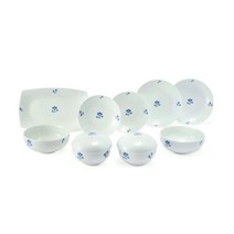 광주요 참꽃마리 2인 식기세트 11p, 백색, 6종