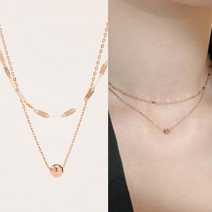 새미쥬얼리 14k 18k 래닛 글리터 두줄 초커 체인 목걸이 여자친구 기념일 선물
