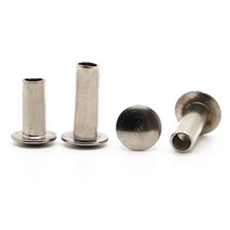 리벳제거 니켈 도금 강철 원형 플랫 트러스 팬 헤드 반 중공 생크 리벳 개, 12mm+M2 50pcs