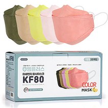 엠플러스 KF80 마스크 혼합컬러 50매, 혼합컬러5x10매