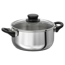 이케아 안논스 냄비+유리뚜껑 2.8L 실버 지름21cm, 단품