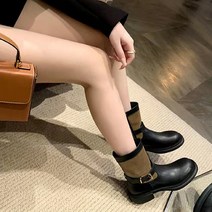 가죽 바이커 부츠 퀼팅 구두 부츠힐 큐빅 앵글 스트랩 가보시 690285134921-112.00