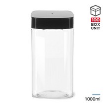 페트용기 팜스사각 1000ml 다용도 플라스틱 팜스용기, 1000ml 블랙캡 (1개)