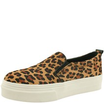 천연 송치 소가죽 통굽 슬립온 레오파드