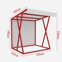 플리마켓 접이식 가판대 매대 이동식 판매대 야시장 행사용 선반, 1500 레드 브라켓 + 화이트 천