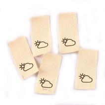 50 개/몫 면 짠 베이지 라벨 옷 케어 바느질 액세서리 만화 날씨 패턴 가방 태그 빨 C2440, 02 2