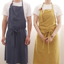 아이엠판다 프렌치 린넨 앞치마, 머스타드, 1개