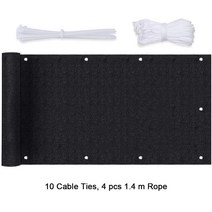 어닝 사이드월 윈드스크린 바람막이차양 그물 환기 개인 정보 보호 스크린 발코니 커버 HDPE 버클 야외 항, 02 Black_02 0.9 x 4 m