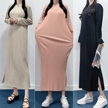 매일리룩 모던 플리츠 옆트임 롱원피스 봄 가을 주름 맥시 원피스