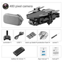 촬영용드론 카메라드론 4k 새로운 미니 1080p hd 와이파이 fpv 기압 고도 검은 색과 회색 foldable quadcopter rc dron 장난감을 잡아, 480p 블랙 백