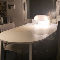 반원 테이블 반달 탁자 반타원 테이블 입식 이케아 식탁 화이트 인테리어 주방 하프문 자취 원룸 좁은 집 공간 활용 2인용 4인용, 1000 반원 테이블