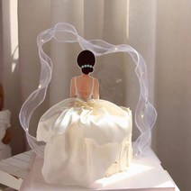 풍선토퍼 케이크토퍼 케이크 토퍼 여아 여왕 결혼식 생일 어머니의 날 파티 용품 신부 장식 컵케익, 08 dress ribbon