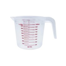 플라스틱 투명 측정 컵 주전자 250/500/1000ml 주둥이 표면 부어 주방 용품 케이킹 베이킹 도구 액세서리, 1000ml
