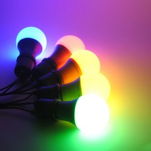 LED 칼라전구 벌브 색조명 색전구 색벌브 비츠온 A60 8W 빨강 파랑 초록 노랑 주황 5가지 칼라램프, RED