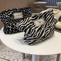뉴몰 지브라 호피 파우치 여행용 화장품 파우치 3종