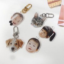 주문제작 아크릴 키링 포토 이니셜 커플 캐릭터 가방 차 키키링 굿즈 diy 열쇠고리, 2. 양면, 2. 볼터치