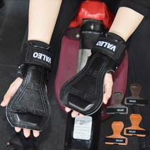 Neirny 프로 헬스 스트랩 좌우 가죽 손목보호대 일체형 그립 리프팅 턱걸이 역도 데드리프트 여성 남성 스트렙, 블랙