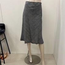 BCBG NC13 체크 린넨 플레어 여름스커트 썸머 메리 체크패턴 마혼방 린넨 A라인 여름 미디스커트 B2B4S223
