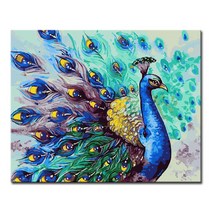 DIY캔버스페인팅 명화그리기 - 동물 40x50, A33_푸른 공작
