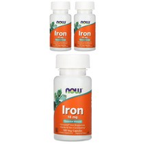 나우푸드 철분 18mg 베지 캡슐, 120정, 3개