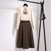 여성의류원피스 스윗 가을겨울 작은 키 프렌치 클래식 스웨터 스커트다 룩 3146673498