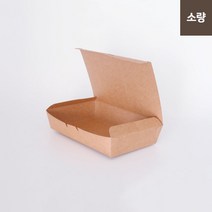 샤인팩 크라프트 일회용 종이 버거 김밥 떡 포장용기 ky도시락 3호(100개)