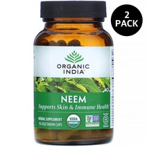 Organic India Neem 인디아 님 90 캡슐 X 2팩, 1개, 기본