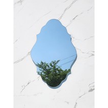 물결 미용실 은경 붙이는 형 현관 거울, 브라켓걸이, 세로