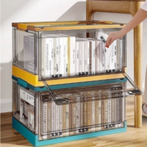 수납함 책상자 학생 교실 책정리함 접이식 투명책 책보관함, 업그레이드 더블 도어/3초 접이식/이동 도르래 포함, 옵션 5번 제품, 1개