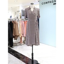 CACU5-WKO030/패턴 카라 브이넥 원피스