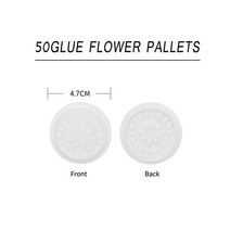 20/50/100pcs 일회용 플라스틱 꽃 홀더 스티커 접착제 팔레트 접목 도구 속눈썹 메이크업, 한개옵션1, 16 Clear-50