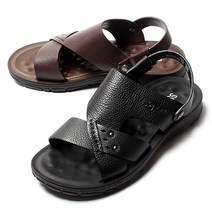 [쌈지] 천연 소가죽 남성 스트랩 샌들