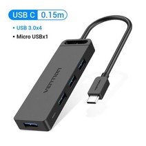 usb허브 c타입허브 호환 Vention-usb-c 허브 4 포트 USB c형 3.0 멀티 분배기 샤오미 맥북 프로 에어 컴퓨, 04 USB C-0.15m