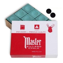 Master Chalk 당구 풀 큐 초크 프리미엄 품질 - 12개 - 미국 제조 + 당구 테이블 스팟 2개 (스카이 블루), Spruce