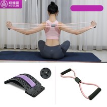 허리스트레칭 지압 목 안마 3단높이조절 자세교정, F, 1개