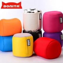 [천삼백케이] [보니타 빈백] 보니타 빈백 풋스툴 TA05 에어매쉬 원형스툴, 오렌지 (에어메쉬)