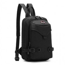 블랙- 어깨끈 지퍼 슬링백 백팩 실용 수납 가방 등산