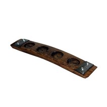정품 배럴 아트 스테이브 프리미엄 4글래스 위스키 플라이트 서빙 트레이 글렌케언 잔 다크 호두, Dark Walnut _With Glasses