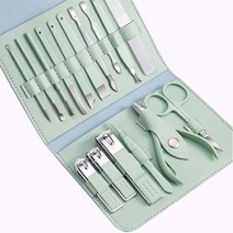16 In 1 네일 커터 전문 철제 가위 그루밍 키트 큐티클 도구 클리퍼 매니큐어 세트, New 16 pieces in set