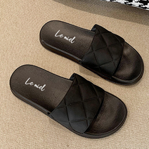 비비드 고급 퀄팅 패턴 슬리퍼