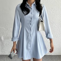 [봄맞이할인]블리 셔츠 미니 원피스 여성원피스 셔츠원피스 긴팔원피스 데이트 롱 긴팔 스커트 3color