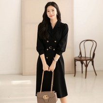 시크라인 트루스 더블버튼 원피스