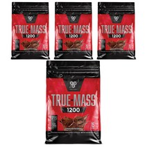 비에스엔 트루-매스 1200 파우더 프로틴 & 카보하이드레이트 드링크 믹스 단백질 보충제, 4.71kg, 4개