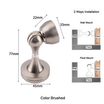 304 스테인레스 스틸 마그네틱 도어 스톱 스토퍼 홀더 캐치 9 색 2 피스, 06 Brushed