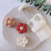 월병틀 쿠키틀 튤립 모양 월병 금형 봄 녹두 케이크 과자 수압 DIY 발렌타인데이 플런저 주방 액세서리, 07 50g Flower Shape, 1개