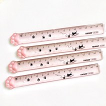 1pc 귀여운 고양이 발톱 반짝이 아크릴 플라스틱 측정 눈금자 학생 편지지 15cm, [01] 1pc pink