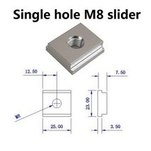 알루미늄 M6/M8 T 트랙 슬롯 슬라이더 슬라이딩 바 T 슬롯 너트 30/45 유형 T-트랙 지그 나사 슬롯 패스너 목공 도구, M8