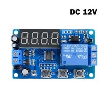 DC 12V 24V LED 디지털 시간 지연 릴레이 트리거 타이머 스위치 회로 보드 타이밍 제어 모듈 DIY 0-9999, 01 DC 12V Blue