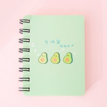 A7 사랑스러운 귀여운 아보카도 롤오버 미니 휴대용 코일 메모장 일기 책 운동 포함 Escolar Papelaria 학교 사무실 공급, [02] 02, [01] A7